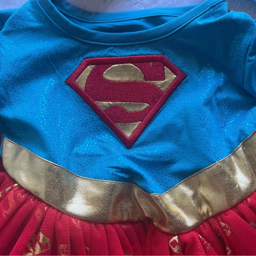 Superman Kids Costume dress NWT 12 months girls with headband and removable cape